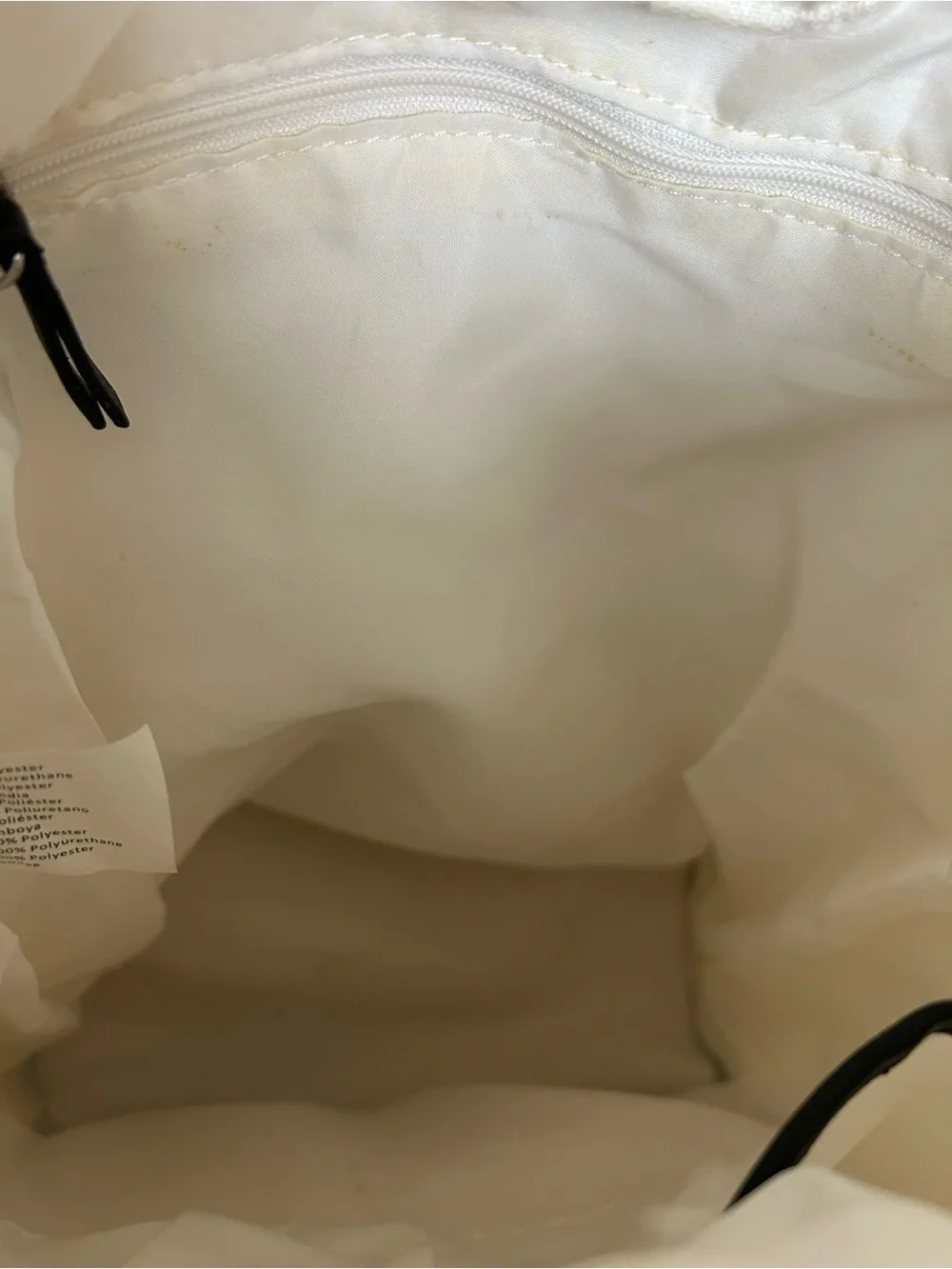 Madden Girl Cream Sherpa Backpack with Black Trim